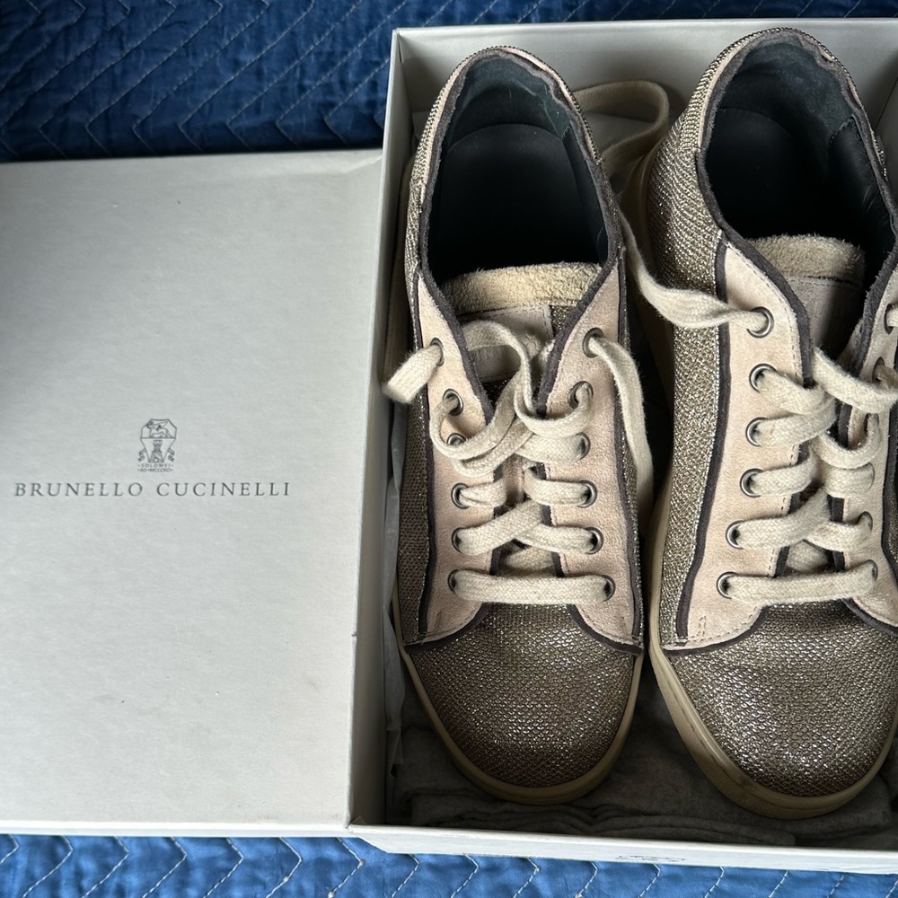 Brunello Cucinelli Gold Sneakers